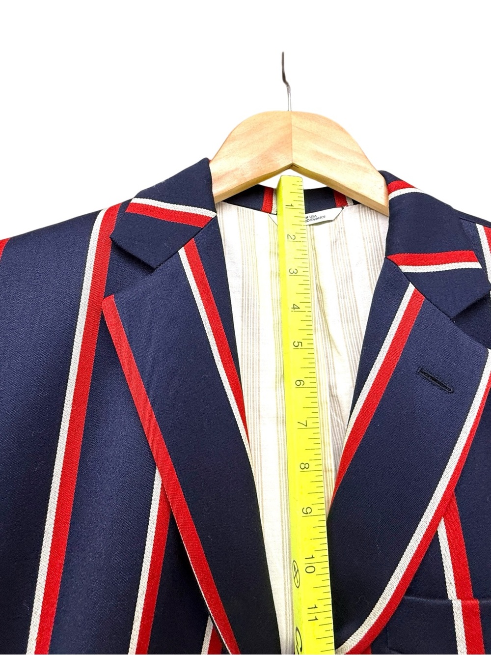 Brooks Brothers Gatsby Navy Blazer with Red & White Stripes - Picture 7 of 12